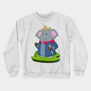 Elephant King Scepter Crown Crewneck Sweatshirt